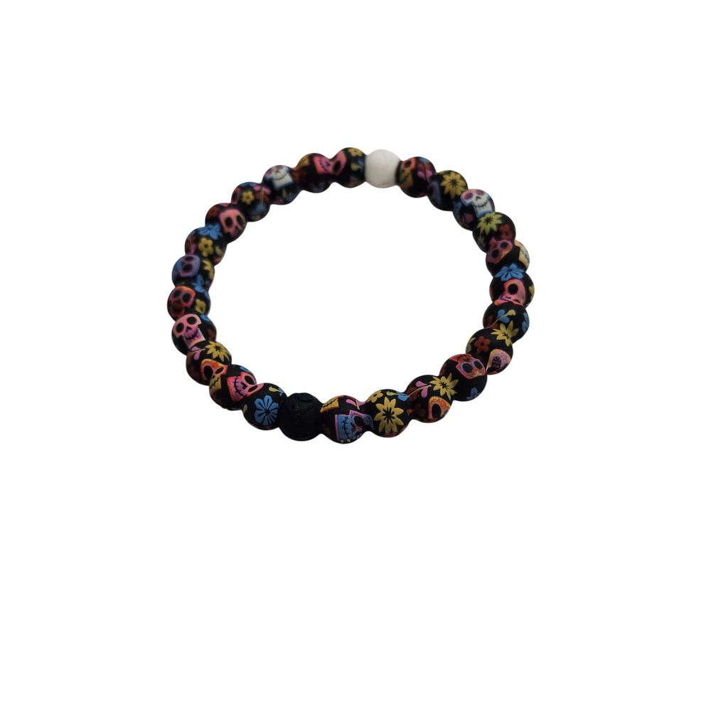 Lokai Unisex Disney Coco Sugar Skull Bracelet Black Multi Medium